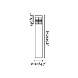 Luminosa Lighting Luminosa Giza Led Outdoor Bollard Light Dark Grey Ip54 - thumbnail 2