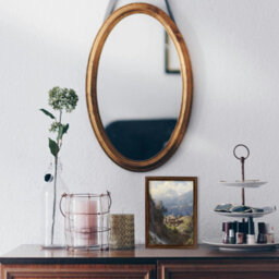 AK Frames Sleek A5 Walnut Thin Modern Picture Frame - Slim And Design For Posters, Prints And Photos - Elegant Wall Frame Decor - thumbnail 3