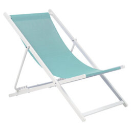 Beliani Folding Deck Chair Locri Ii Metal Turquoise - thumbnail 4