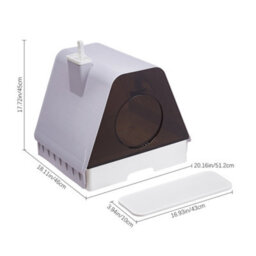Thehotsale Fully Enclosed Cat Litter Box With Transparent Door And Drawer Tray 51.2Cm W X 46Cm D X 45Cm H - thumbnail 6