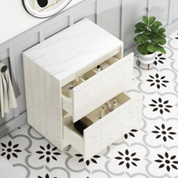 Royal Bathrooms Royal Bathroom Elmore 700mm Classic White Freestanding Countertop Bathroom Vanity Unit 2 Drawer With Elena Basin - thumbnail 6