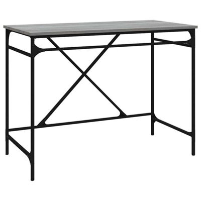 Berkfield Industrial Desk Grey Sonoma 100X50X75 Cm Engineered Wood And Iron
