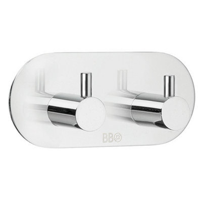Beslagsboden - Design Double Towel Hook In Polished Stainless Steel Self-Adhesive