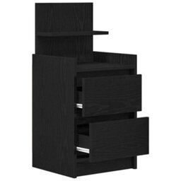 Berkfield Bedside Cabinet With 2 Drawers Black 38X34X80 Cm - thumbnail 5