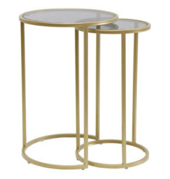 Hallowood Furniture Bourton Round Nest Of 2 Tables With Glass Top - thumbnail 8