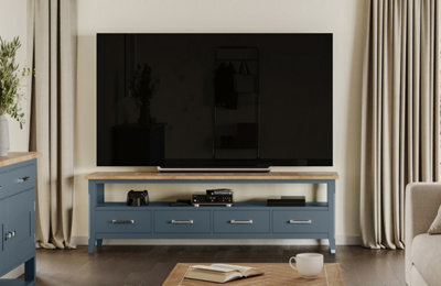 Baumhaus Signature Blue - Large Widescreen Television Cabinet - image 1