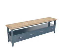 Baumhaus Signature Blue - Large Widescreen Television Cabinet - thumbnail 4