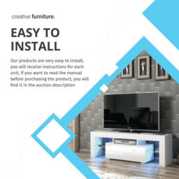 Tv Unit 145Cm Sideboard Cabinet Cupboard Tv Stand Living Room High Gloss Doors - thumbnail 8