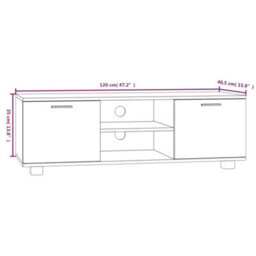 Berkfield Tv Cabinet Smoked Oak 120X40.5X35 Cm Engineered Wood - thumbnail 8