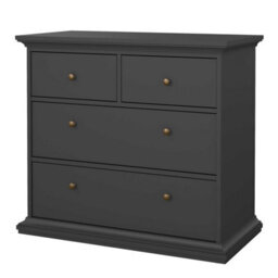 Wyld Haus Osaka Farmhouse Dark Grey 4-Drawer Wooden Chest - thumbnail 4
