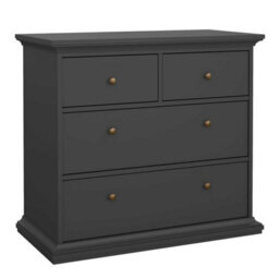 Wyld Haus Osaka Farmhouse Dark Grey 4-Drawer Wooden Chest - thumbnail 2