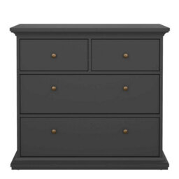 Wyld Haus Osaka Farmhouse Dark Grey 4-Drawer Wooden Chest - thumbnail 3