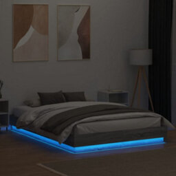 Berkfield Bed Frame With Led Without Mattress Grey Sonoma 120X200 Cm - thumbnail 4