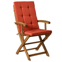 Beliani Set Of 2 Garden Chairs With Cushions Maui Premium Acacia Wood Red - thumbnail 4