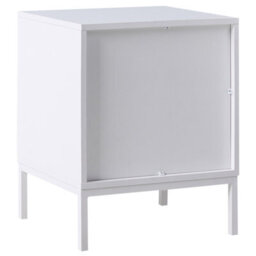Wyld and Coco Brightnest 2-Drawer Fluted Front Nightstand, White, Compact Modern Bedside Table - thumbnail 6