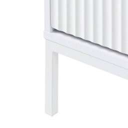 Wyld and Coco Brightnest 2-Drawer Fluted Front Nightstand, White, Compact Modern Bedside Table - thumbnail 8