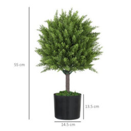 Artificial Cedar, Uv - Resistant Plant With Pot, Indoor And Outdoor Decoration, 55 Cm Tall, Green - thumbnail 4