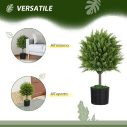Artificial Cedar, Uv - Resistant Plant With Pot, Indoor And Outdoor Decoration, 55 Cm Tall, Green - thumbnail 7