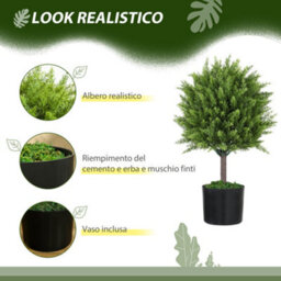 Artificial Cedar, Uv - Resistant Plant With Pot, Indoor And Outdoor Decoration, 55 Cm Tall, Green - thumbnail 5