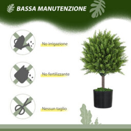 Artificial Cedar, Uv - Resistant Plant With Pot, Indoor And Outdoor Decoration, 55 Cm Tall, Green - thumbnail 6