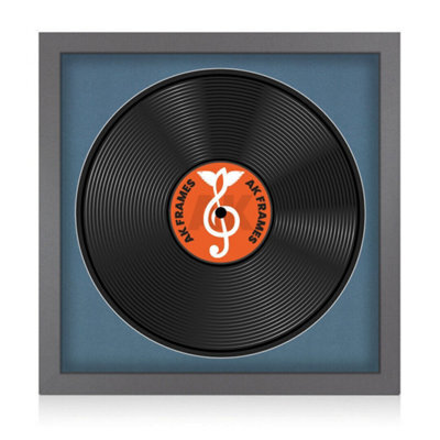 "16X16"" Dark Grey Modern Vinyl Record Frame With Pompadour Mount For 12 Inch Lp Disc - Ak Frames" - image 1