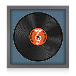 "16X16"" Dark Grey Modern Vinyl Record Frame With Pompadour Mount For 12 Inch Lp Disc - Ak Frames" - thumbnail 1