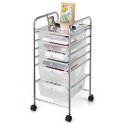Costway 6-Drawer Organizer Cart Home Office Mobile Rolling Utility Storage Unit - thumbnail 2
