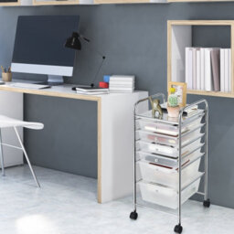 Costway 6-Drawer Organizer Cart Home Office Mobile Rolling Utility Storage Unit - thumbnail 9