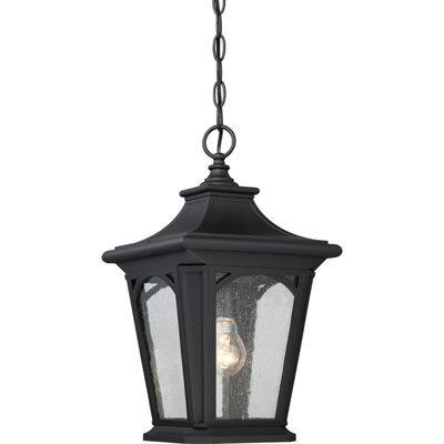 Luminosa Lighting Elstead Bedford 1 Light Small Chain Lantern - Mystic Black Finish, E27 - image 1