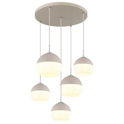 Luminosa Lighting Luminosa Ragusa Cluster Pendant Ceiling Light Matt Sand 5X E27 - image 1