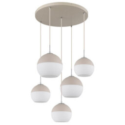 Luminosa Lighting Luminosa Ragusa Cluster Pendant Ceiling Light Matt Sand 5X E27 - thumbnail 3