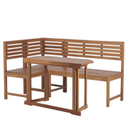 Beliani Balcony Dining Set 4 Seater Treia Acacia Wood Brown - thumbnail 1