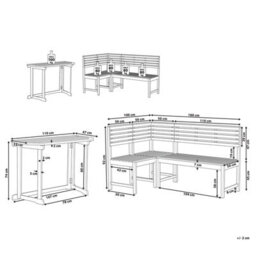Beliani Balcony Dining Set 4 Seater Treia Acacia Wood Brown - thumbnail 3