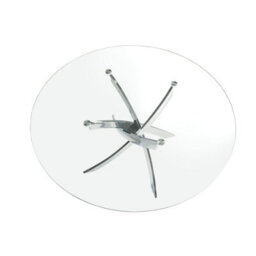 Angel Cerda Stylish Round Tempered Glass Dining Table With Chrome-Plated Steel Legs - thumbnail 4
