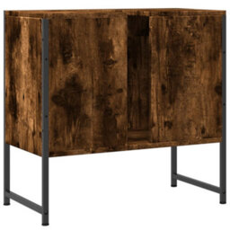 Berkfield Bathroom Sink Cabinet Smoked Oak 60X33X60 Cm Engineered Wood - thumbnail 8