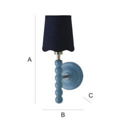 Valuelights Bobbin Blue Wall Light With Navy Linen Scallop Shade - thumbnail 7