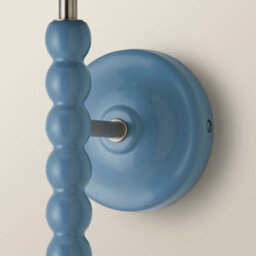 Valuelights Bobbin Blue Wall Light With Navy Linen Scallop Shade - thumbnail 6