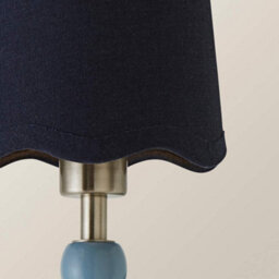 Valuelights Bobbin Blue Wall Light With Navy Linen Scallop Shade - thumbnail 5