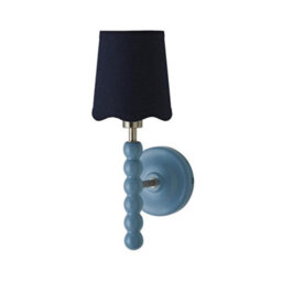 Valuelights Bobbin Blue Wall Light With Navy Linen Scallop Shade - thumbnail 8