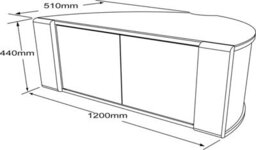 "Mda Designs Sirius 1200 Black Remote Friendly Beam Thru Glass Door Up To 55"" Lcd/plasma/led Cabinet Tv Stand" - thumbnail 9