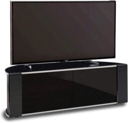 "Mda Designs Sirius 1200 Black Remote Friendly Beam Thru Glass Door Up To 55"" Lcd/plasma/led Cabinet Tv Stand" - thumbnail 1