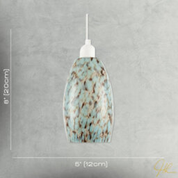 Happy Homewares Modern Duck Egg Marble Speckle Effect Glass Cylindrical Pendant Shade - thumbnail 7