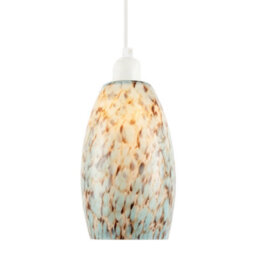 Happy Homewares Modern Duck Egg Marble Speckle Effect Glass Cylindrical Pendant Shade - thumbnail 2
