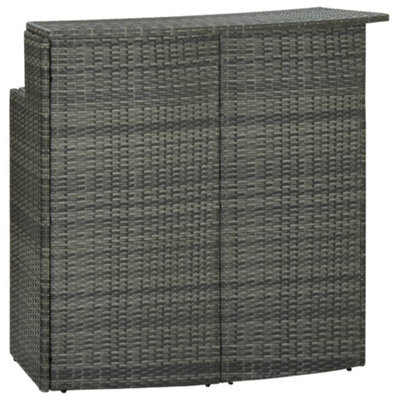 Walplus Garden Bar Table Grey 120X55X110 Cm Poly Rattan - image 1