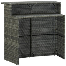 Walplus Garden Bar Table Grey 120X55X110 Cm Poly Rattan - thumbnail 2