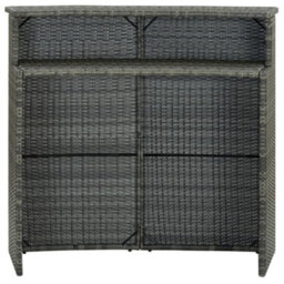 Walplus Garden Bar Table Grey 120X55X110 Cm Poly Rattan - thumbnail 3