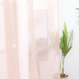 Deconovo Soild Eyelet Semi Transparent Net Curtains Super Soft Voile Curtains Decorative Sheer Curtans 55 X 72 Inch Pink 2 Panels - thumbnail 2