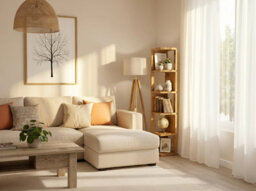 Valora Solid Wood Corner Bookshelf Natural Finish Open Bookcase, Scandinavian Design - thumbnail 3