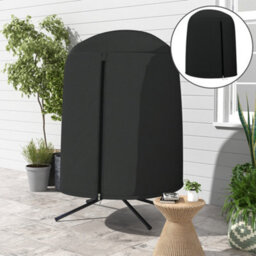 Outsunny Hanging Egg Chair Cover Garden Swing Chair Cover Waterproof, Black - thumbnail 1