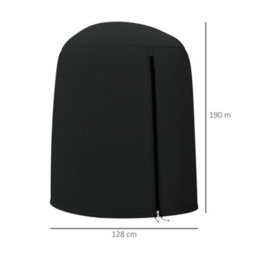 Outsunny Hanging Egg Chair Cover Garden Swing Chair Cover Waterproof, Black - thumbnail 3